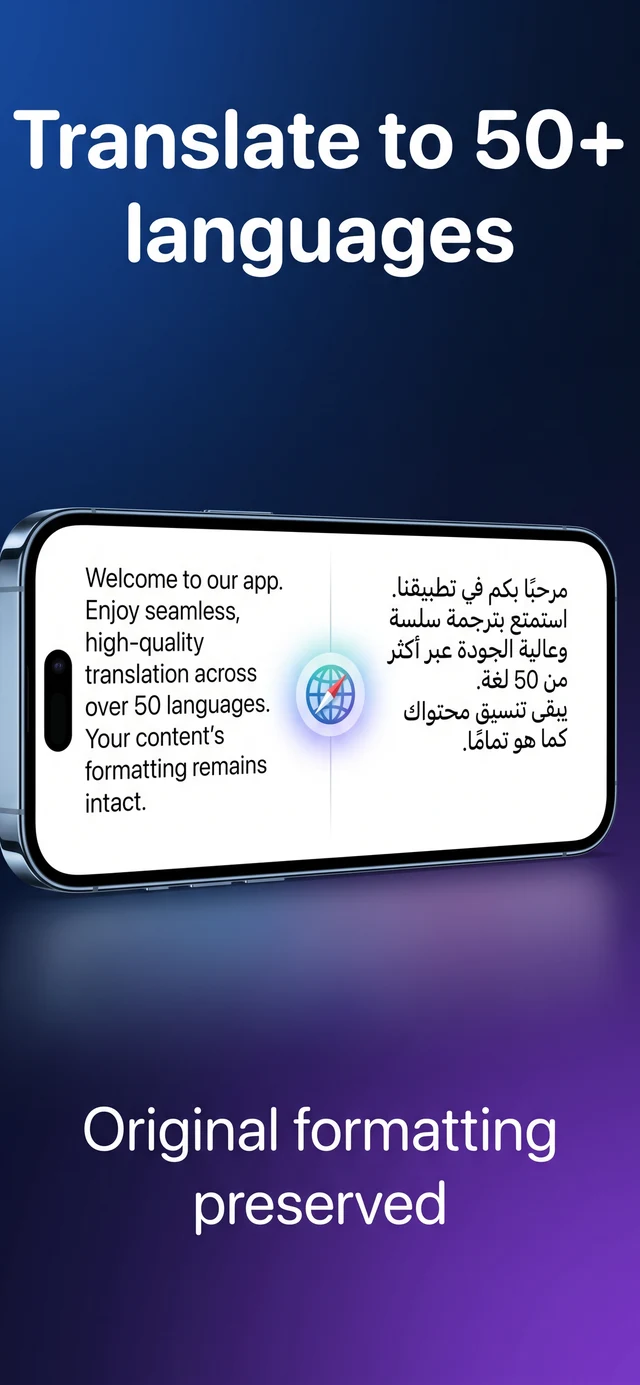 Translate documents to 50+ languages
